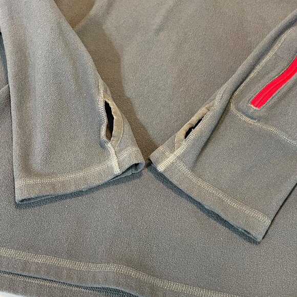 The North Face Mens Fleece Pullover M Gray With Red Accents - Picture 4 of 9